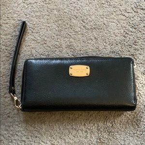 Black Michael Kors zip around wallet